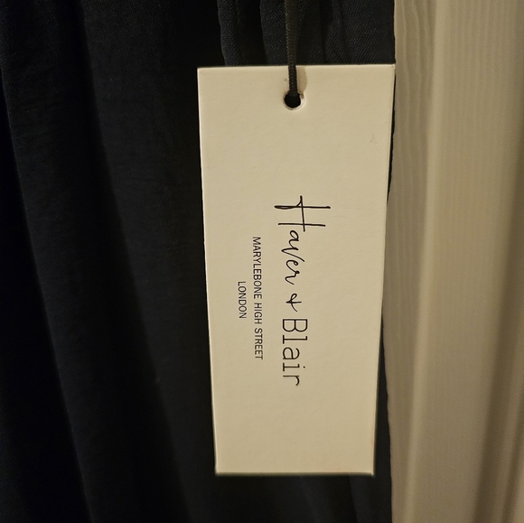 Haven and Blair NWT Navy Pull On Wide Leg Cropped Size L - Picture 2 of 8